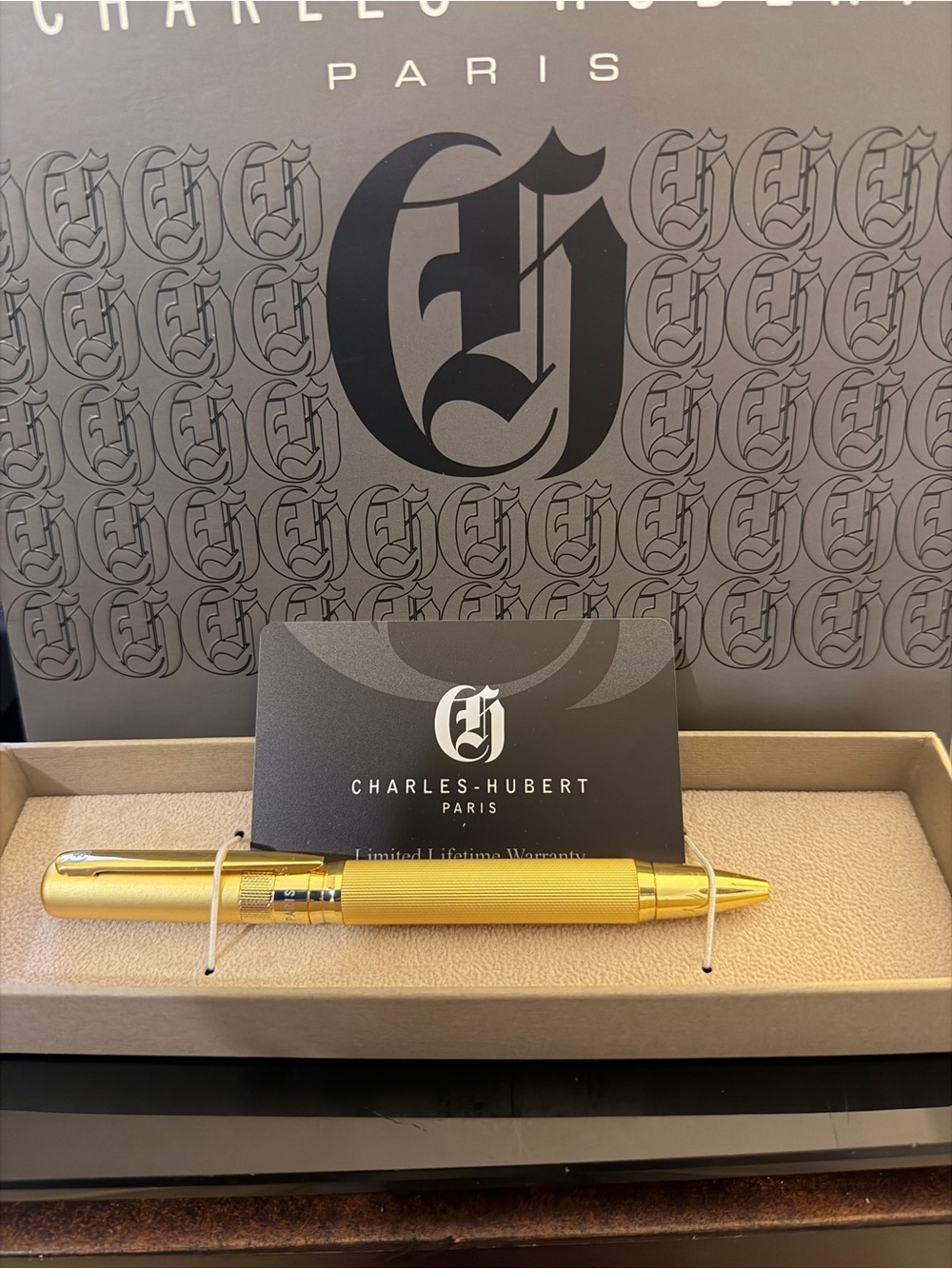 Charles Hubert Gold-tone Textured Ballpoint Pen